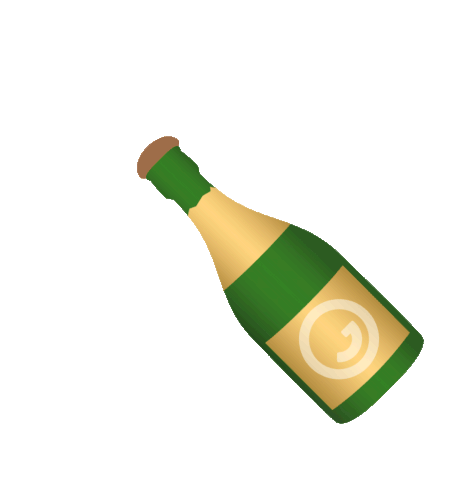 Bottle with popping cork joypixels